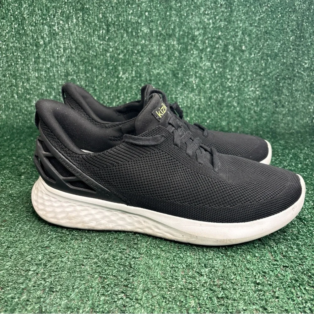 KIZIK Athens Shoes WIDE Men 9.5 / Women 11 Slip On Hands Free Black Mesh Sneaker